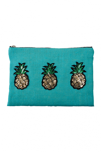 Mint Jüt Hasır Clutch